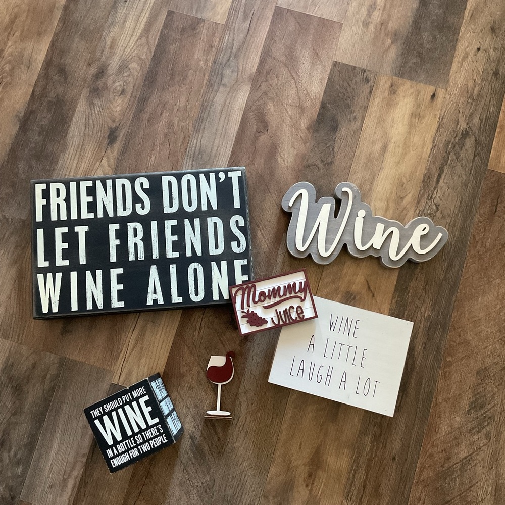 Wine themed wooden home decor